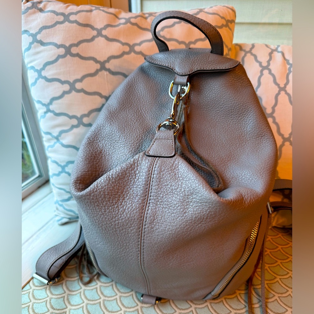 Rebecca Minkoff Large Julian Leather Backpack Bag Gray